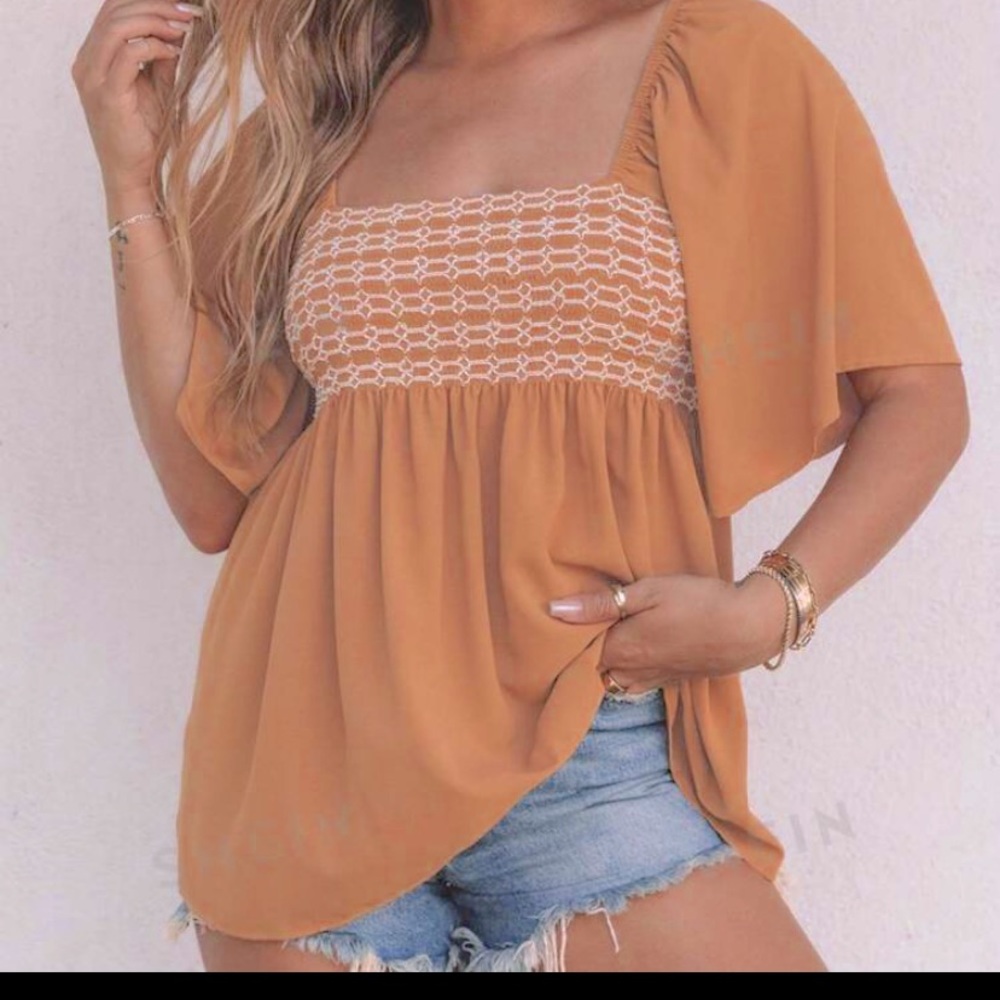 SHEIN Butterfly Sleeve Blouse